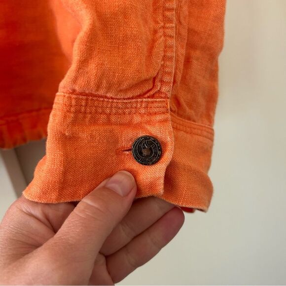 Chico’s Orange Linen Jacket Women's Size 12 - Picture 6 of 9